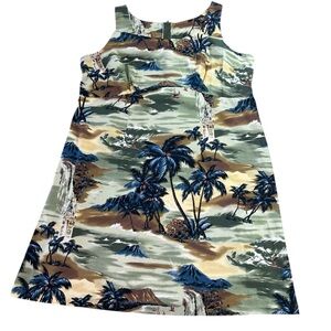 Hilo Hattie Hawaiian Originals Scenic Print Dress Women’s Size 20 Cotton